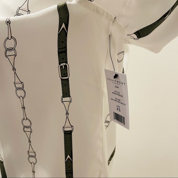 Equipment Button Front Zodi Printed Top - Picture 2 of 7